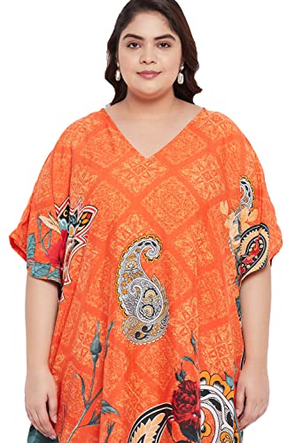 Image of Gypsie Blu Women Plus Size Kaftan Dress Beach Cover Up Maxi Dresses for Women, V-Neck Kimono Sleeve 1X-3X