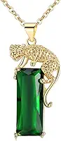 Colar Leopardo "Animale" Banhado a Ouro 18K com Pingente de Zircônia Verde – Aço Inoxidável Antialérgico – Símbolo de Força e Proteção Espiritual – Acompanha Bolsa de Veludo