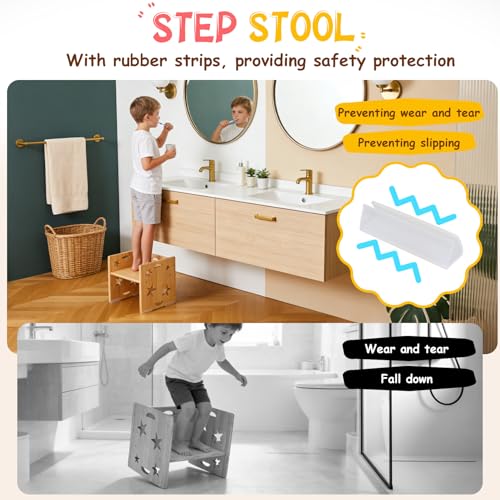 Image of Montessori Weaning Table and Chair Set for Toddlers Age 1-3,with Blackboard | Flip Stool to Adjust Height, Storage Hooks, Puzzle Storage Boards, Natural Wood,CPC Certification,for Dining,Painting,Reading