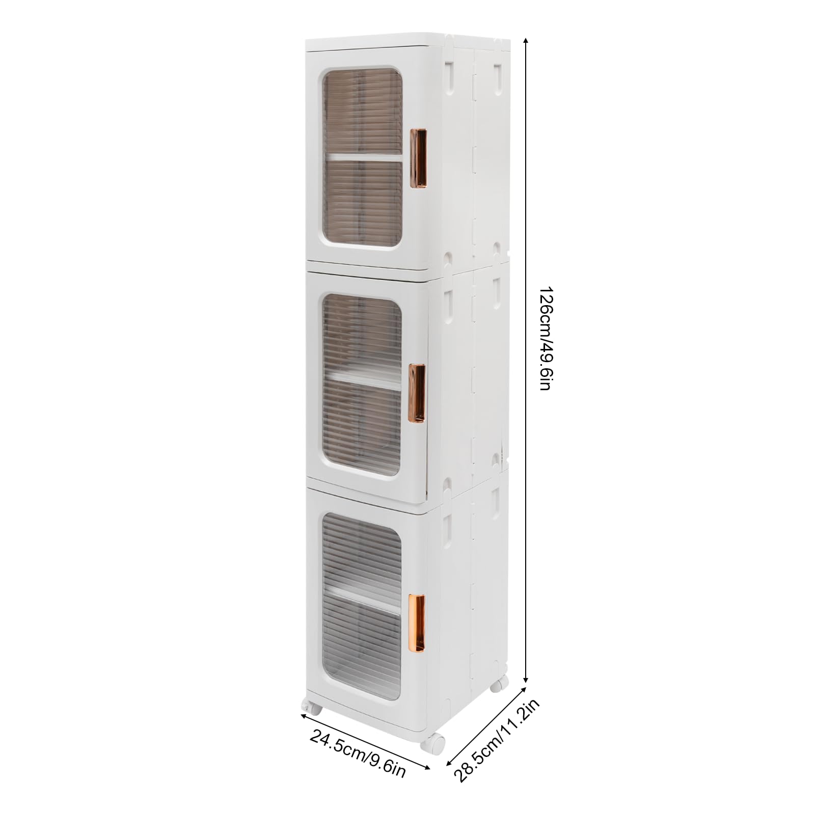 Armadio multiuso, con 4 ruote girevoli a 360°, per libri, materiali da ufficio, snack, oggetti per la casa, bianco (24,5 x 28,5 x 126 cm), JJ9WE4S2WDLYF+4Y2-WLK