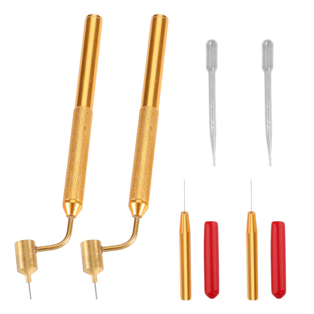 Stylo Applicateur De Peinture à Lignes Fines – 2 Pièces – Pointe Inclinée 17 Cm – Neuf (sans Marque)