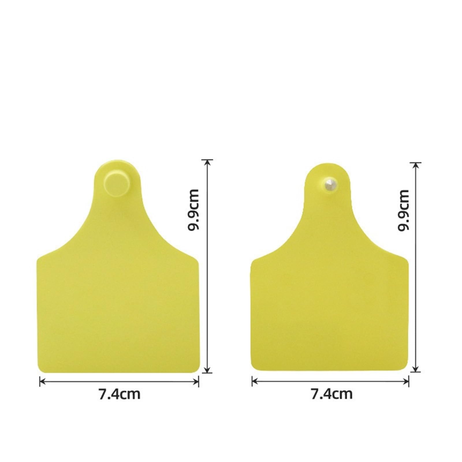 Set di 50/100 marcatori per orecchie con doppia marcatura per bovini, fattoria di animali sigillati, identificativi veterinari, cervi e cavalli, per la fattoria (giallo, 50 set)