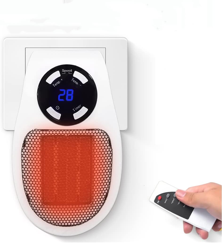 Portable Electric Heater 500W Plug in Wall Heater Room Heating Stove