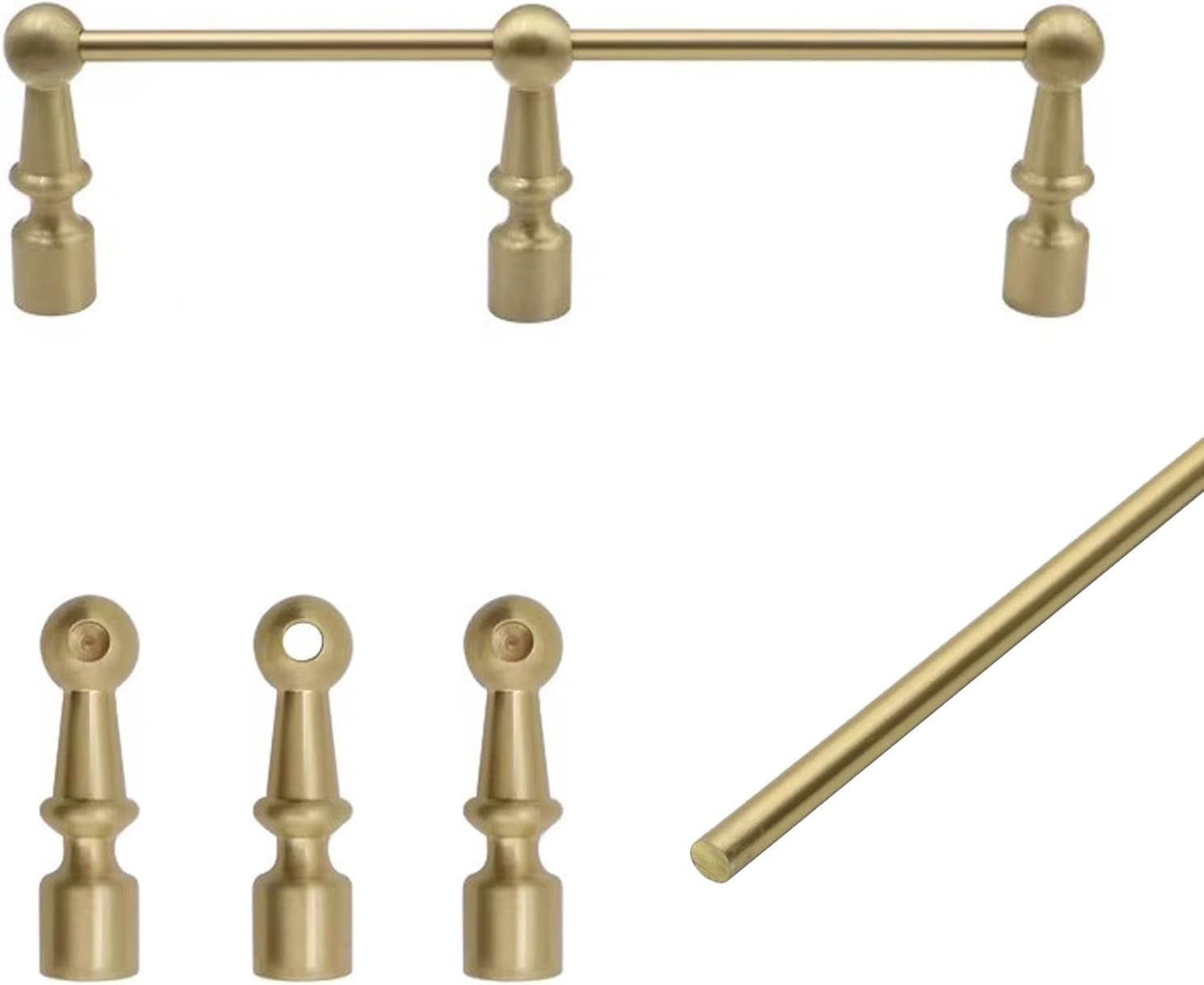 Usknxiu Decorative Brass Guard Railing for Shelves Floating Shelf Gold Railing Rod, Shelf Tipping Rails for Kitchen, Closet, Bookshelf, Wine Cabinets,B,65cm/25.6in,1