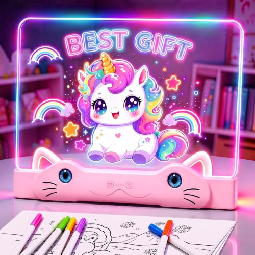LED Zeichenbrett für Kinder 16-inch Leuchtendes Zeichenbrett mit 11 Farben Acryl Notiztafel Maltafel Drawing Board Memoboard Kreatives… – Ansicht 1
