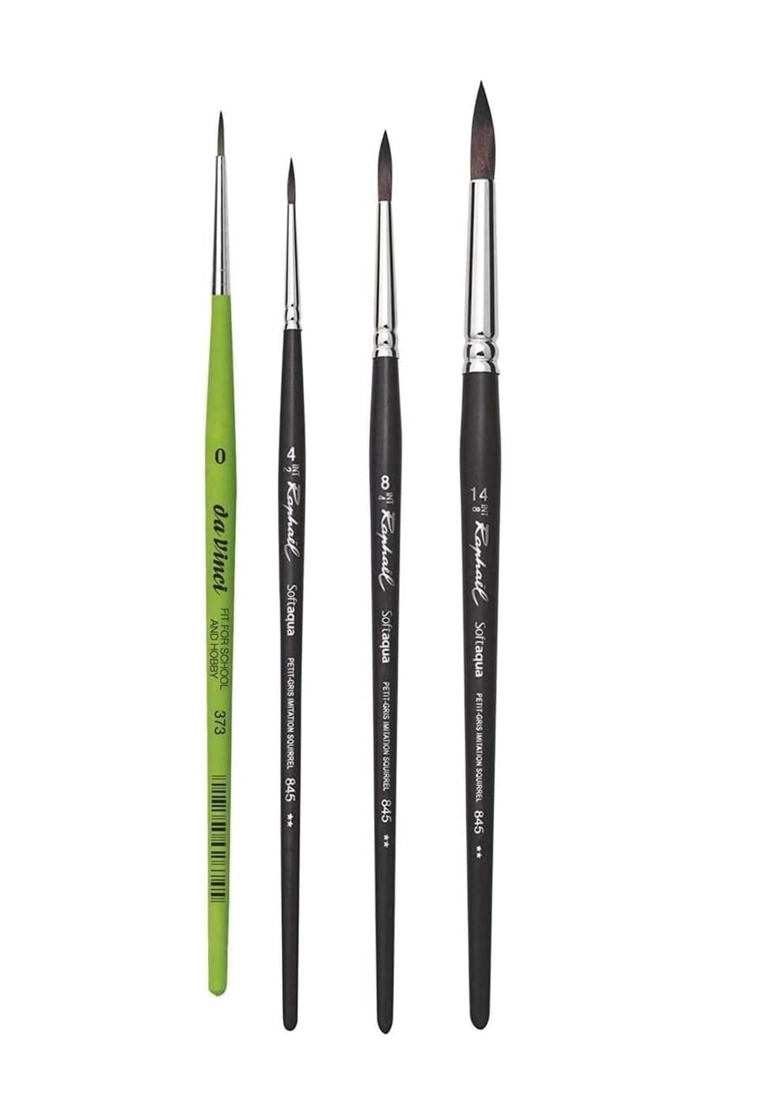 Pinceau Raphael SOFTAQUA.SÉRIE 845 Vegans. N°4 .8. 14 Set 3PCS (Raphael France) + 1 Pinceau