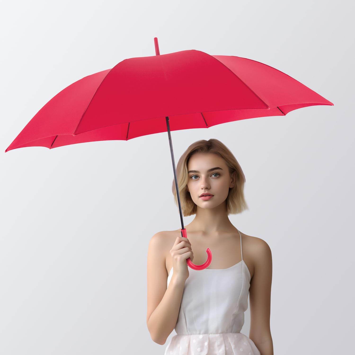 Ombrello Donna Elegante e Resistente - Apertura Automatica con un Solo Tocco, Leggero, Protezione UV UPF 50+, Lunghezza 89 cm, Lunghezza Dell'arco 130 cm, Peso 450 g