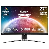 MSI MPG ARTYMIS 273CQRXDE-QD 27 Zoll 1000R Curved Gaming Monitor, 2560x1440 (WQHD), 240 Hz, 1ms, AMD FreeSync Premium, VA, HDR 400, Quantum Dot, HDMI 2.1, schwarz