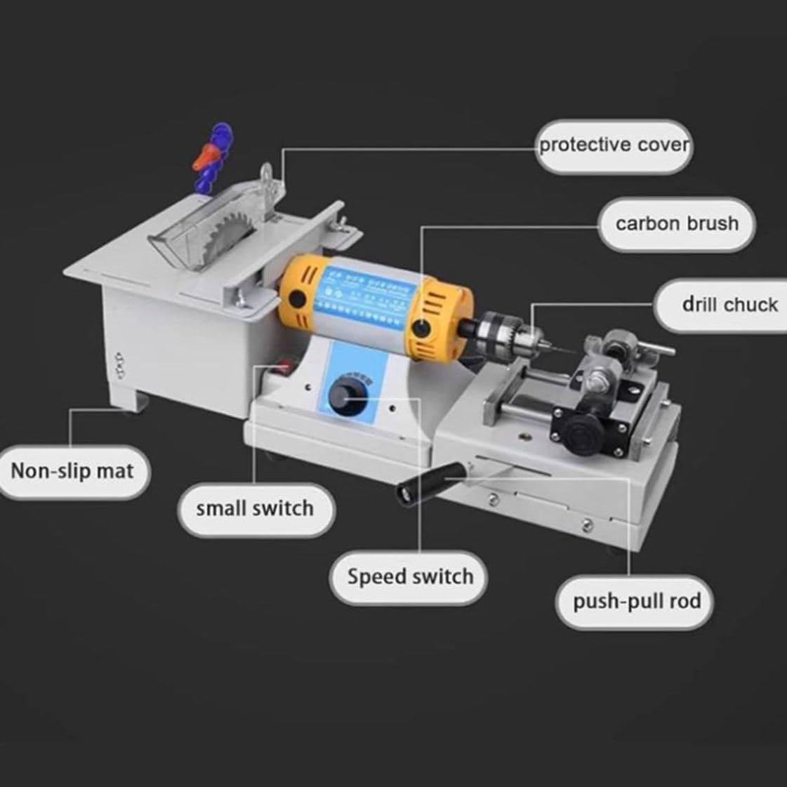 Máquina de corte de torno de banco para hacer joyas, equipo pulidor de piedras preciosas, herramienta lapidaria de mesa para moler y pulir