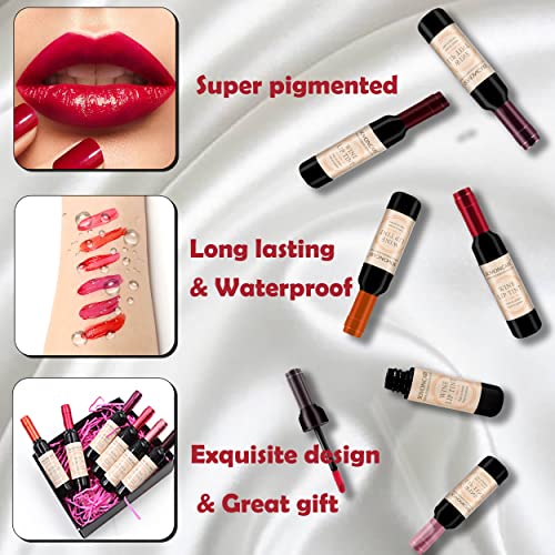 Sovoncare 6 Color Wine Lip Tint, Matte Liquid Lipstick Waterproof Natural Lip Stains Set Long Lasting Wine Bottle Lip Gloss Makeup Gift Idea For Girls & Women #TOP4