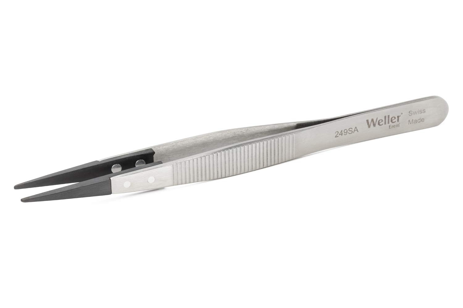 Weller Erem 249SA Pinzette di Precisione a Punta Fine Sintetica (PPS) E Zigrinatura Esterna per Una Presa Sicura.