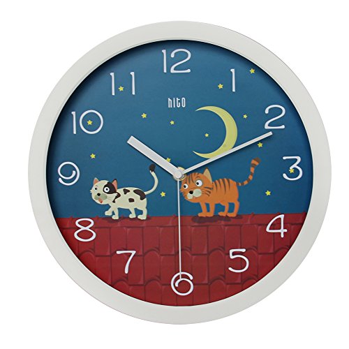 hito Silent Kids Wall Clock Non Ticking 12 inch Excellent Accurate Sweep Movement