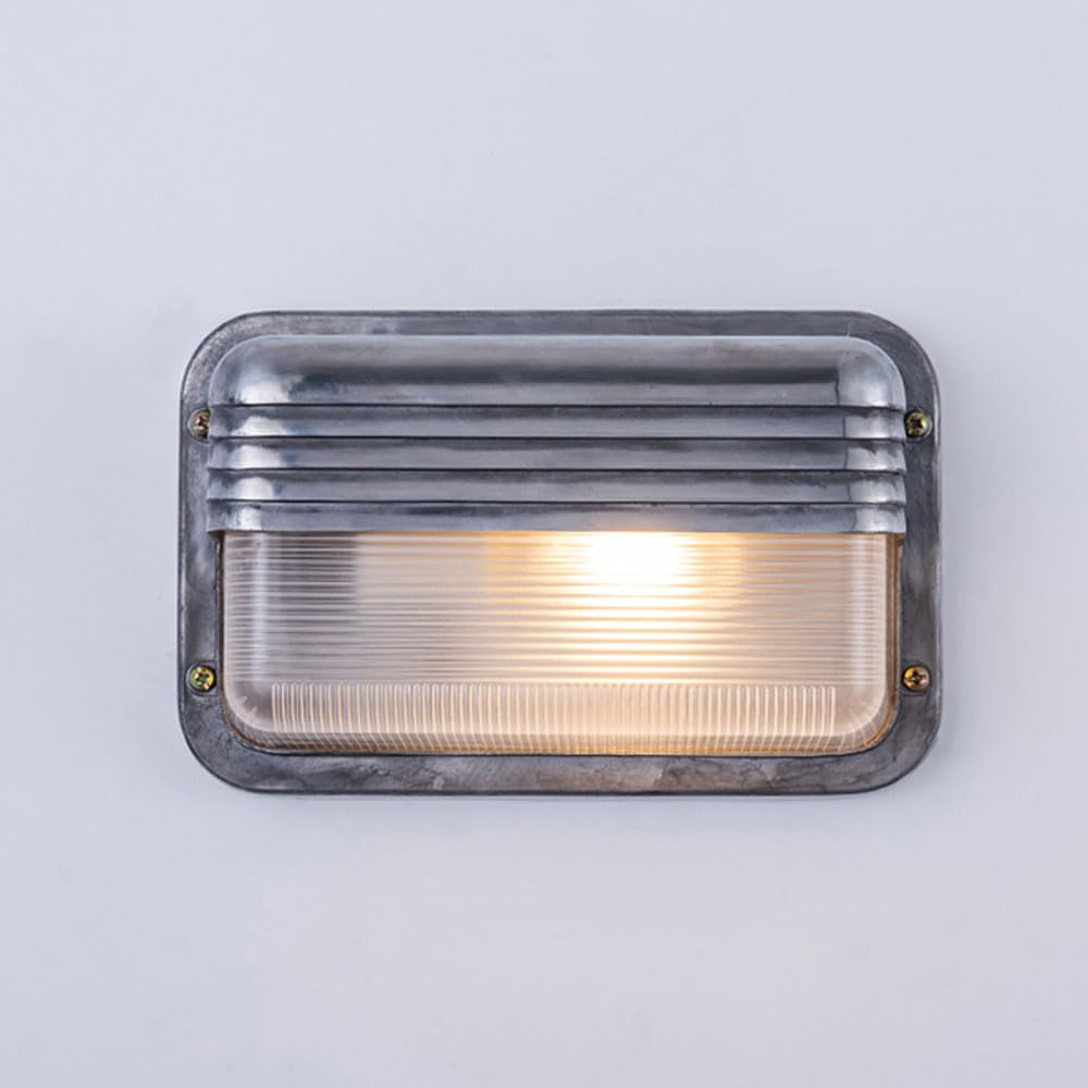 WLBHWL Outdoor Oval Nautical Bulkhead Light, Die Cast Aluminum Anti-Rust Modern Porch Light Fixtures For Wall Or Ceiling, Wet Location, With Frosted Glass Lens