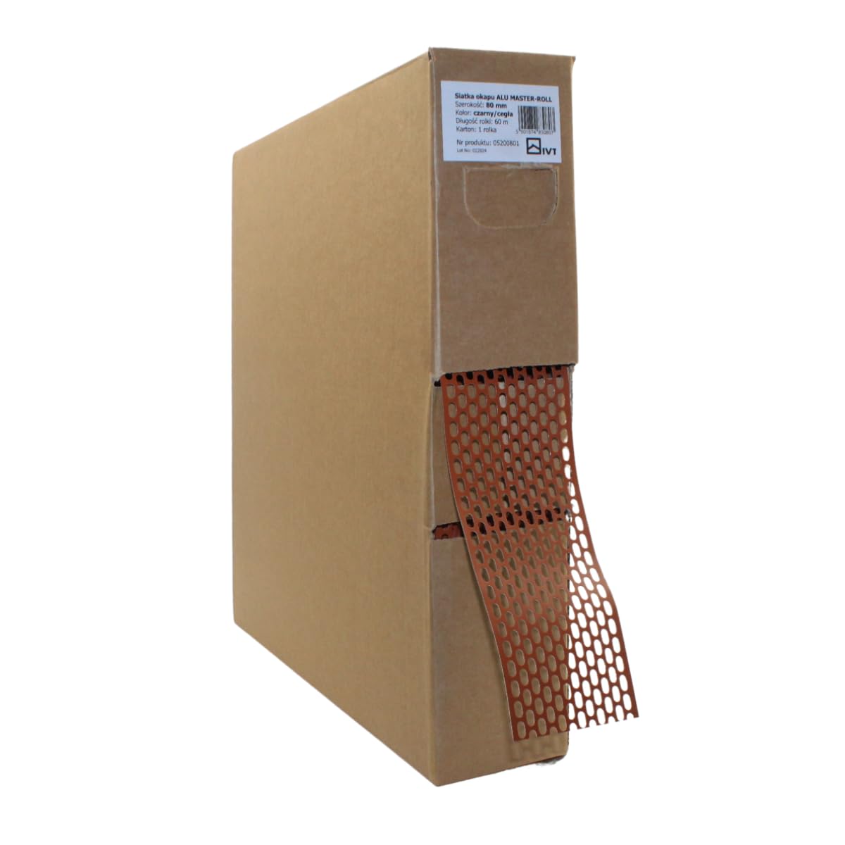 60lfm Aluminium Traufgitter Ziegelrot/Schwarz beidseitig lackiert ALU Vogelschutzgitter Schutzgitter Lüftungsgitter Lüftungsband (100,0mm breit)