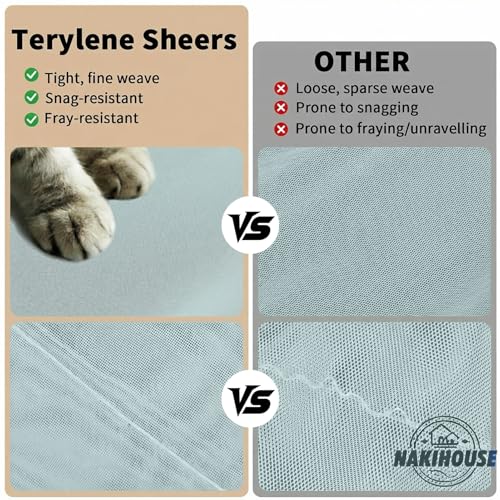 NAKIHOUSE Voile Curtain, 2 Panels Net Curtains for Windows 63 Drop, Elegant Slot Top Sheer Curtains, Light Filtering Blue Grey Voile Curtains for Living Room, Breathable & Graceful Window Drapes - Image 4