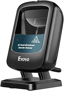 Eyoyo 2D Hands-Free Barcode Scanner, Omnidirectional USB Wired Desktop Barcode Reader 1D 2D PDF417 Data Matrix Bar Code Reader with Automatically Scanning for Retail Store Supermarket Mall Business
