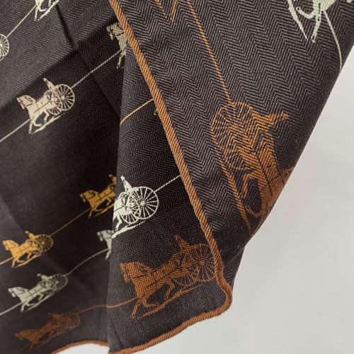 Women's Square Silk and Wool Scarf, 26 inches, Double Sides printed,Gift Packed2