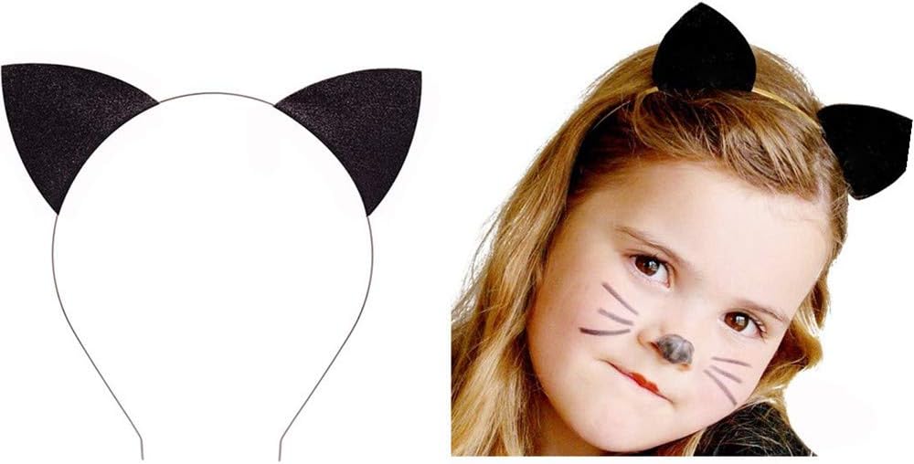 Glitter Cat Ears Headband Halloween Fancy Sexy Dress Cat Woman Hairband Cosplay for Carnival Party Christmas (Black) - Image 3