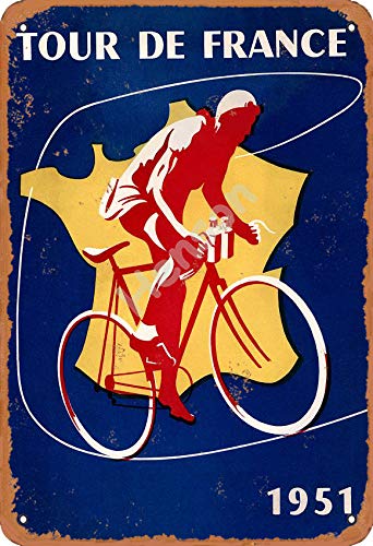 Henson Tour De France 1951 vintage Tin Sign Logo 12 * 8 inches Advertising Eye-Catching Wall Decoration