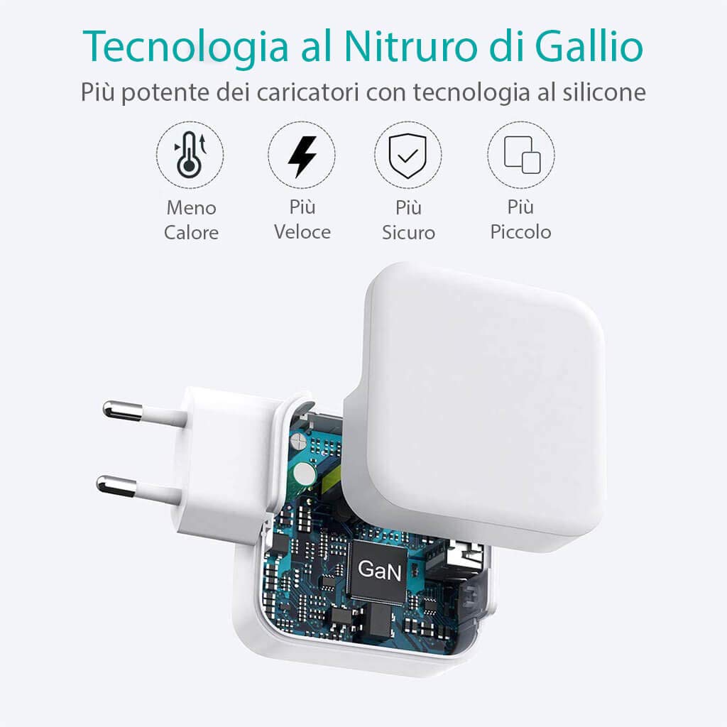 NewNet USB C Caricatore PD 65W con GaN Tech Caricabatterie da Muro USB C + USB A per Mac Book PRO/Air Pad dell XPS 13 HP Lenovo Thinkpad Nintendo Switch Galaxy Huawei