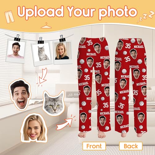 Personalized Pajamas Pants With Face Photo, Custom PJ Bottom Pants, Customized Gifts For Men Women Husband Wife Dad Mom3
