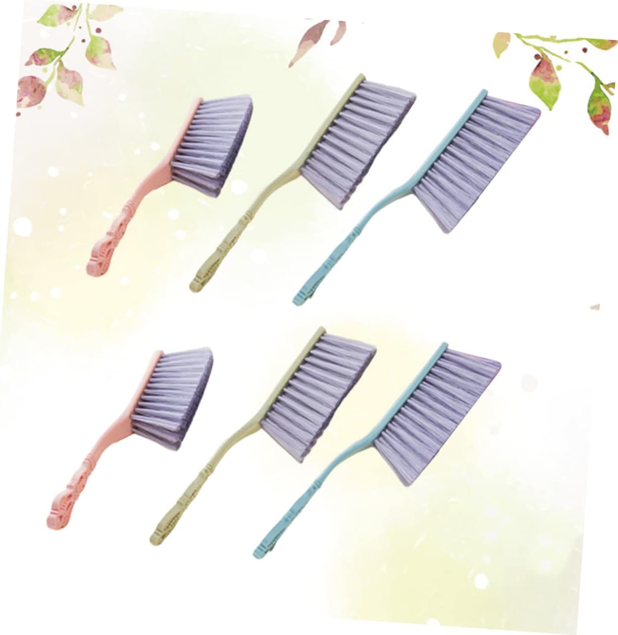 SHERCHPRY 6pcs Multi-Color Cleaning Brush Hollow-Out Handle for for Sofa Bed and