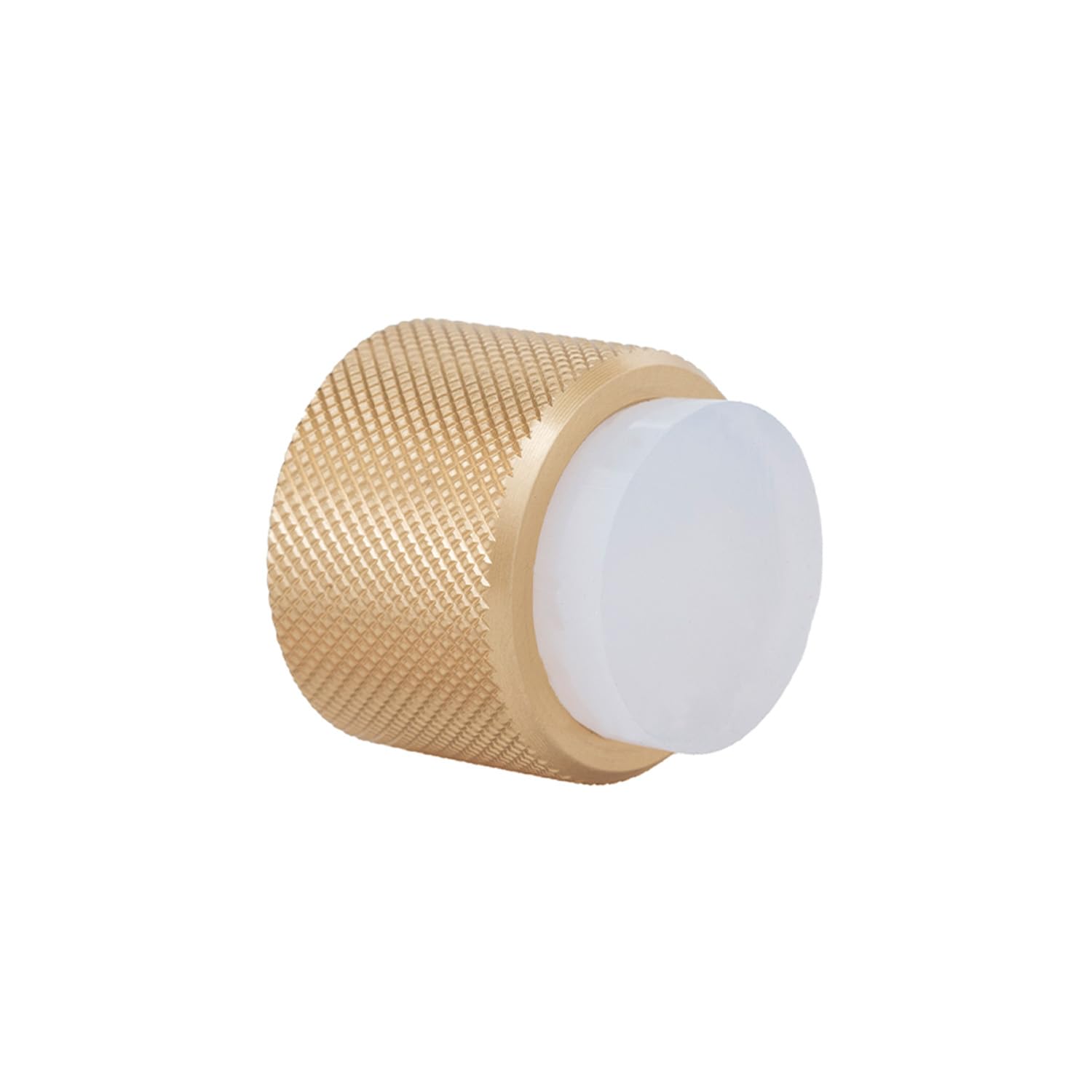EVI Herrajes | Design Wall Door Stop - Diamond Knurling - 28x28 mm - Matt Satin Brass - Adhesive and Screw Mounting