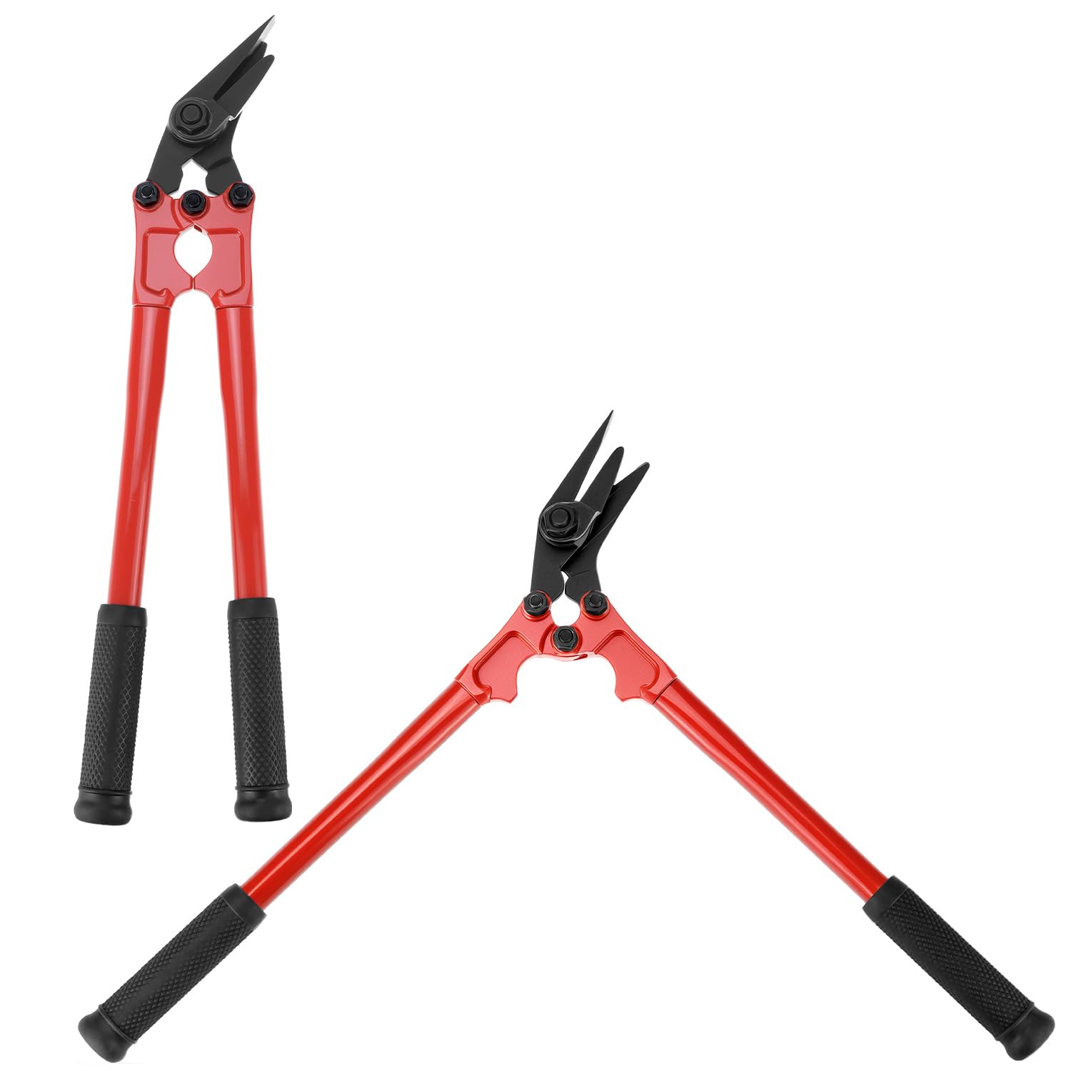 QWORK Strapping Cutter - 18" Length, High Carbon Steel Cutter for Steel and Polyester (PET) Strapping up to 1-1/4" Wide and 0.04" Thick, Strap Cutter for Strapping