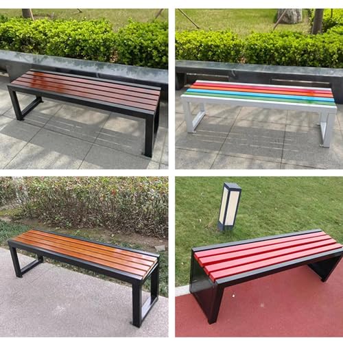 Muebles de exterior rectangulares con diseño de listones premium 7