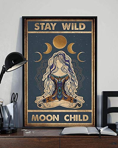 Inga Stay Wild Moon Child Poster Hippie Girl Poster Bohemien Girl Poster Hippie Soul Poster Vintage Hippie Girl Poster Hippie Girl Ragazza Divertente Regalo Inga 20,3 x 30,5 cm