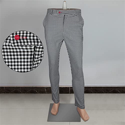 Men's Plaid Chino Pants Flat Front Skinny Slim Fit Stretch Suit Pant Casual Stylish Business Dress Trousers3