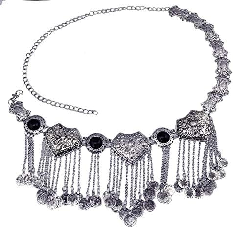 idealway Women's Belly Waist Chain - Dancing Belt Beach Belts Bohemian Body Chain Coin Tassel Belt Belly Jewelry Women Accessories - Image 6