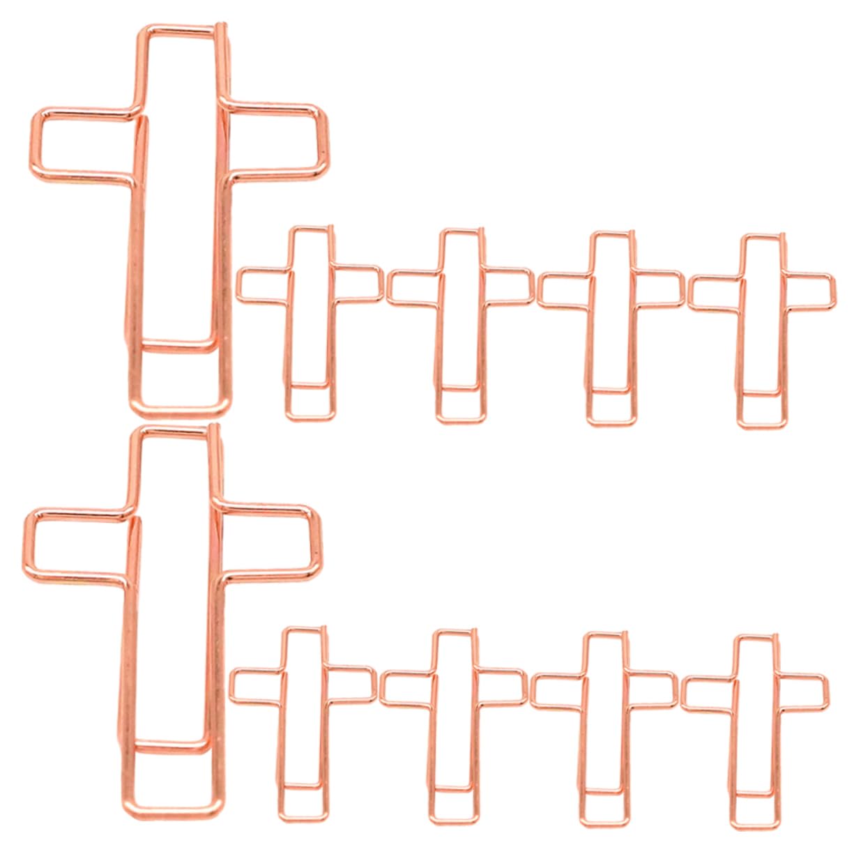 10 Pezzi Fermaglio a Croce Graziose Graffette Leganti Graffetta Clip Cancelleria Graffette Piccole Fermagli Piccoli Graffetta Per Fogli Carta Piccole Clip Metallo Rose Gold