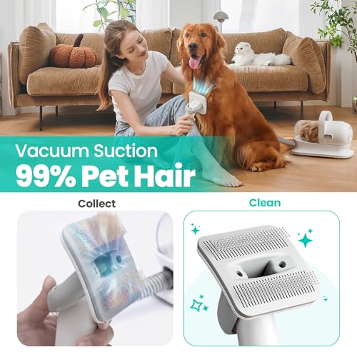 Neakasa P1 Pro Pet Grooming Vacuum Suction 99% Pet Hair, Dog Grooming Kit with 5 Professional Grooming Shedding Tools for Dogs Cats and Other Animals