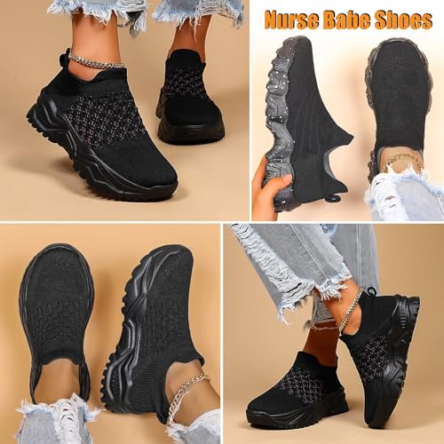 Nurse Babe Shoes, Ortho Cloud Women's Slip Ins, Arch Support Anti-Slip Lightweight Breathable Slip-On Orthopedic Sneakers2
