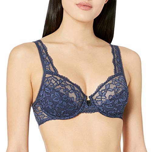 Maidenform Women's Modern Beauty Unlined Embellished Underwire Bra, -navy black cross dye, 34B Maidenform Women's Modern Beauty Unlined Embellished Underwire Bra, -navy black cross dye, 34B