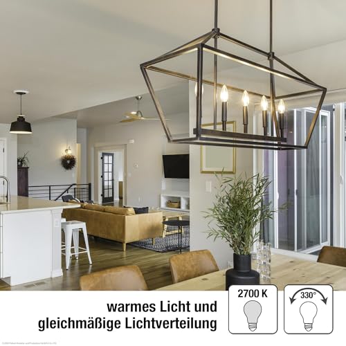 hellum 207101 LED Bulbs E14 Warm White, Pack of 5, Clear LED Light Bulb Candle Shape as Replacement for Light Bulb 25 Watt - Image 3