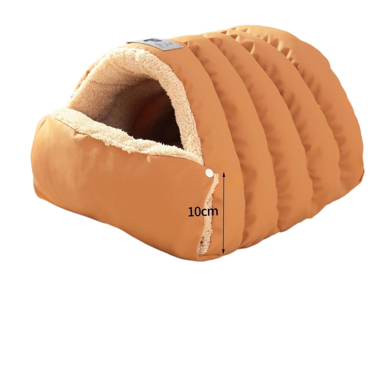 Generico Cuccia per gatti Cuccia di sicurezza semi-chiusa for riscaldamento invernale, cuccia for cani piccola taglia ispessita, sacco a pelo for gatti in pelle grandi dimensioni(Orange,M)