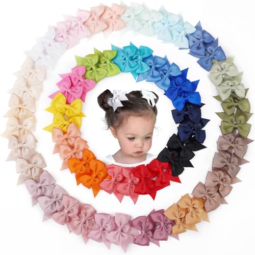 Image of JOYOYO 60Pcs Baby Bows Alligator Hair Clips in 30 Pastel Colors, Barrettes and Bows for Baby Girls,Toddlers,Kids