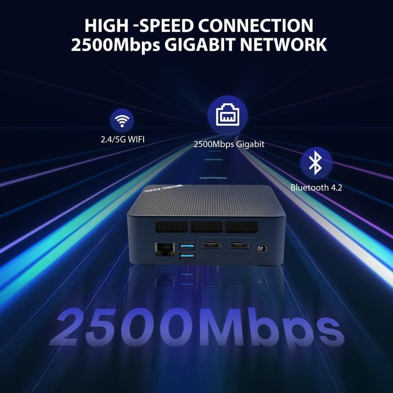 BOSGAME Linux Mini PC, Intel 12th N100 16GB DDR4 RAM 512GB SSD Linux Server Computers Preinstalled Ubuntu 22.04,Support 4K Triple Display/USB3.2/WiFi 5/2.5GbE - Image 5