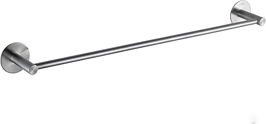 Wangel Toallero de Barra Fijar Sin Taladrar 60cm, Pegamento Patentado + Autoadhesivo, Acero Inoxidable, Acabado Cepillado