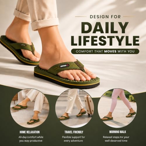 Image of ORTHO JOY House Slipper for Women's Care | Orthopaedic | Diabetic | Acupressure | Comfortable | MCR | Flip Flop Ladies and Girl's Home for Daily Use