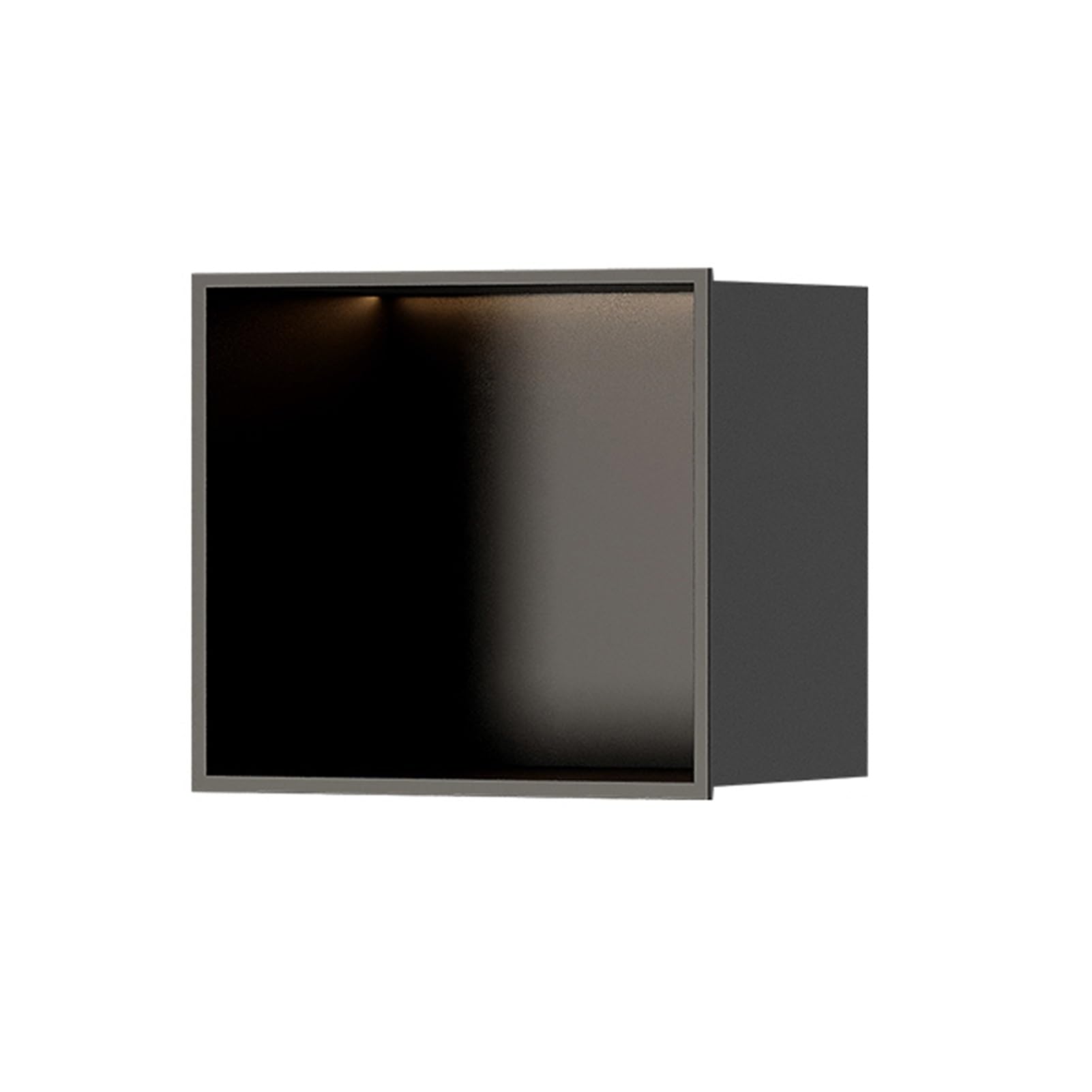 AYCDL Integrated Lighted Shower Shelf Space-Saving Waterproof Storage Solution for Bathroom nize Toiletries Corner Shower nizer Stylish Bathroom Accessory,Nero-32x32x12.5cm