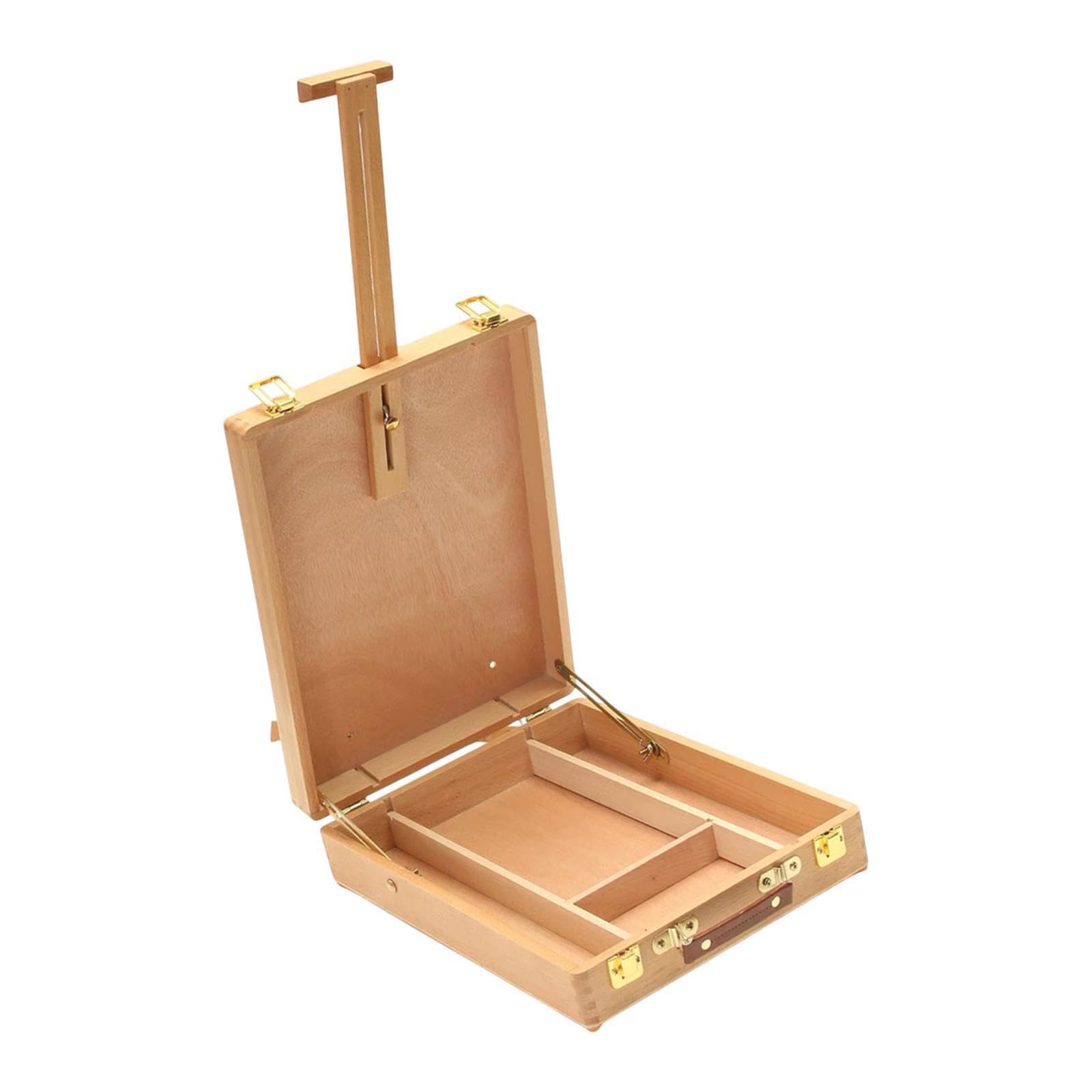 Ailan Boîte de rangement pour matériel d'art : chevalet pour les amateurs de peinture à la recherche d'un rangement durable avec un espace intérieur. Chevalet table en bois réglable pour le