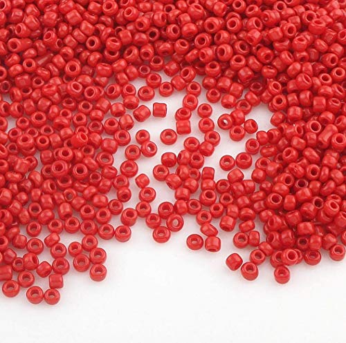 6500 cuentas de cristal opaco, 2 mm, mate, 11/0, perlas Pony, perlas opacas, color a elegir (rojo)