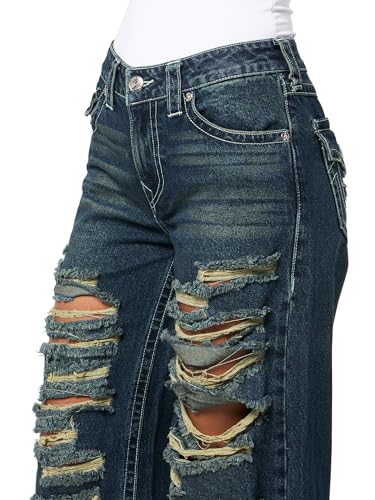 True Religion Women's Jessie Super Baggy Jeans with Flap Pockets3