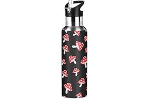 Vnurnrn Cute Cartoon Forest Red Mushrooms Water Bottle