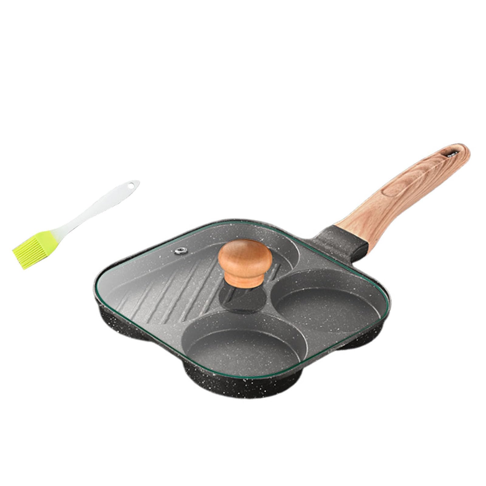 MALSSE Aluminum Alloy Fry Pans for Eggs and Burgers Breakfast Cooker Skillets with Long Handle Kitchen Cooking Accessories Induction Compatible Cookware