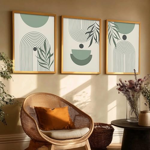 Image of kotart Boho Painting Wall Art Home Decoration Paintings With Frame For Living Room Bed Room Hotel Wall Decor Digital Reprint Set of 3 (13X17 inch)