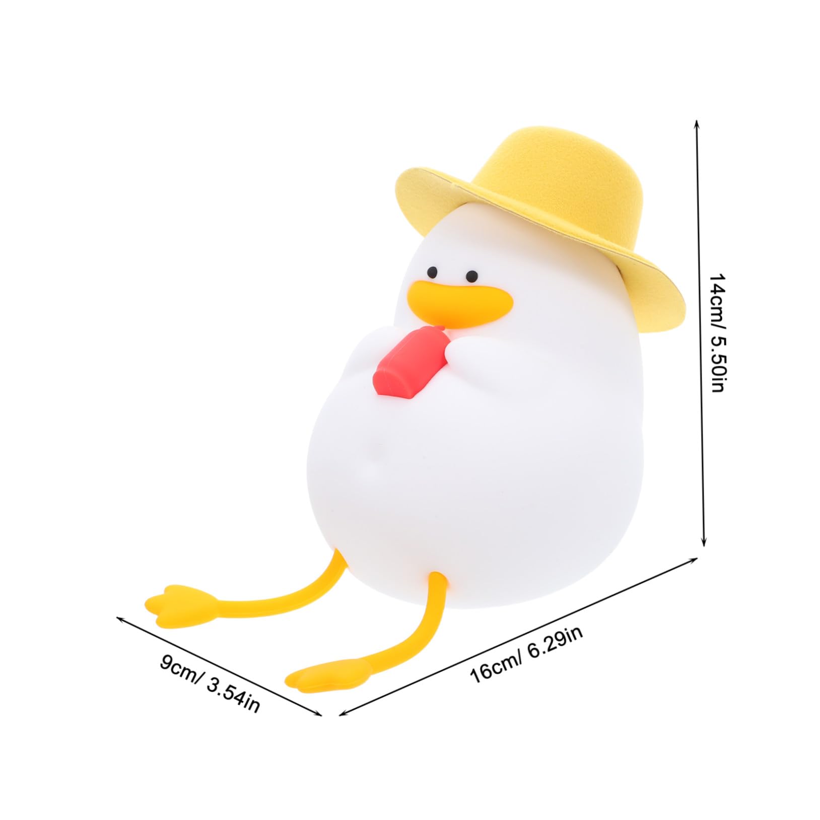 SEWACC Luz Nocturna LED de Silicona Forma de Pato para Guardería | Amarillo, Control Táctil y Brillo Suave, Abs y PC Diseño Adorable, para Tomas Nocturnas y Viaje